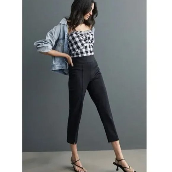 Anthro Maeve Grace Black Relaxed Capri - Picture 1 of 8